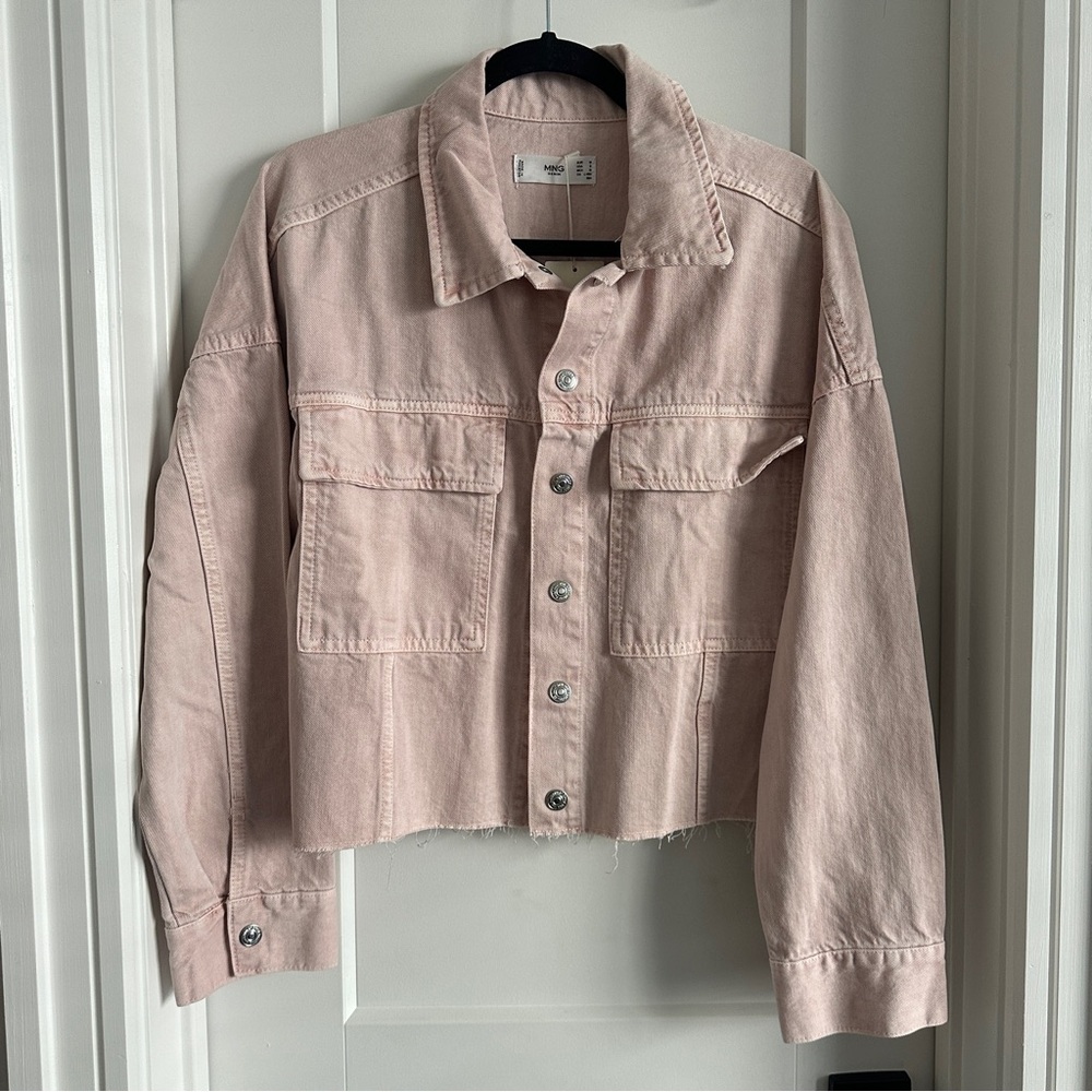 MANGO Oversized Washed Denim Jacket - Size M